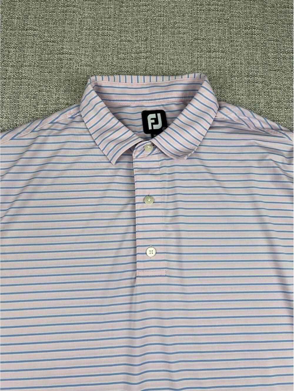 FootJoy Polo Shirt Mens Large Pink Preppy Golf Activewear Stretch Performance